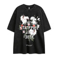 Men's short-sleeve t-shirt with fashion flower and letter print by R&G Boutique, featuring a casual style and vibrant design.